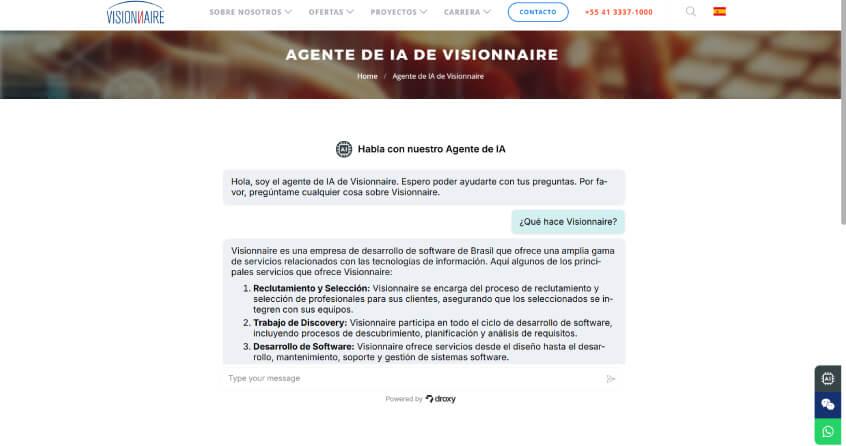 Visionnaire - Casos de Exito - Agente de IA